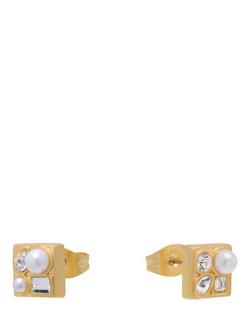 Reiss Zina Zoraya Stud Earrings, Gold/Pearl, Gold/Pearl