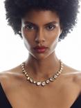 Reiss Cristiana Crystal Rock Enamel Chain Necklace, Gold