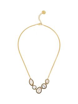 Reiss Cristina Crystal Rock Enamel Pendant Necklace, Gold, Gold