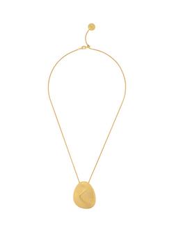Reiss Perdita Textured Long Pendant Necklace, Gold, Gold