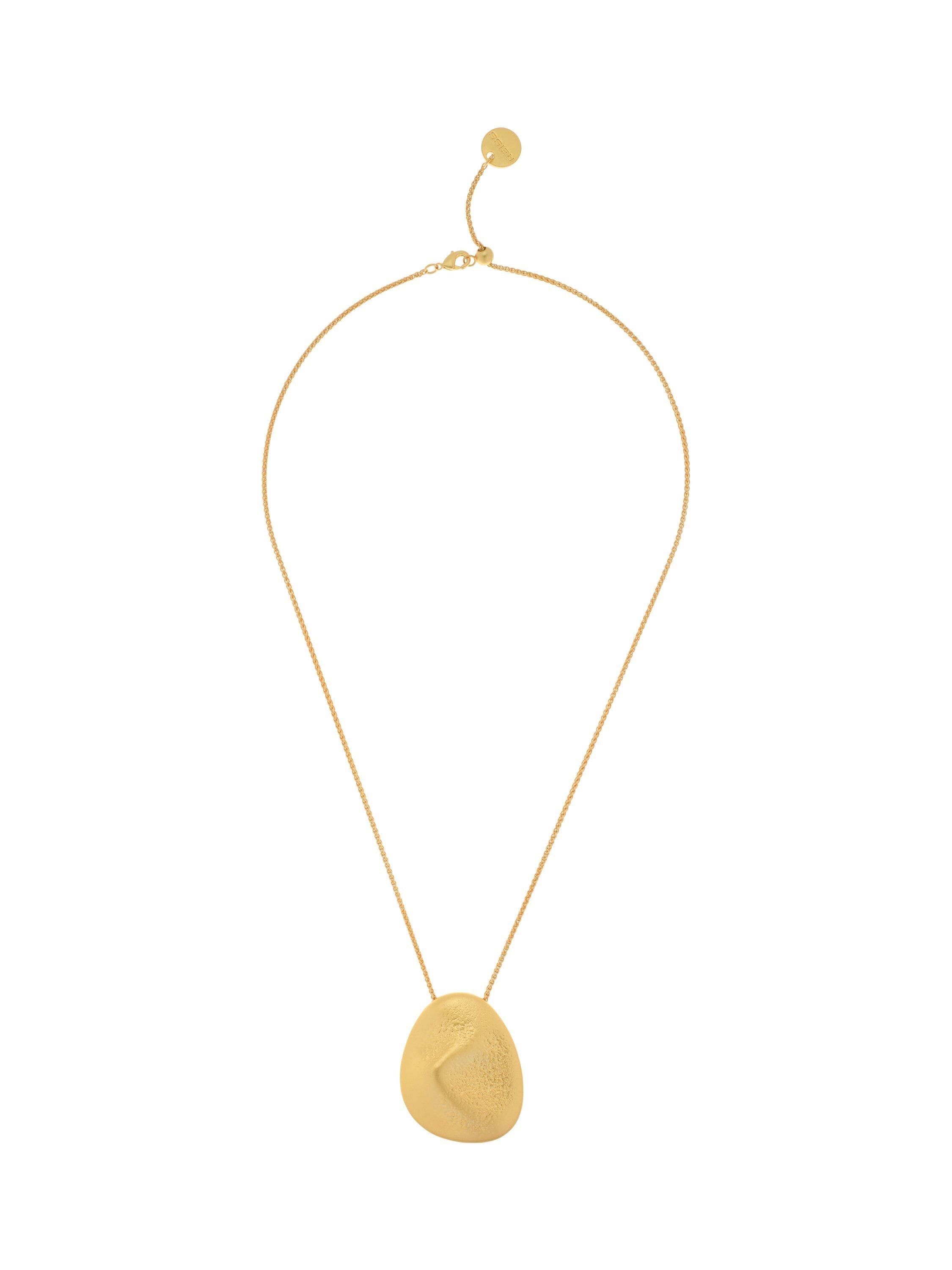 Product image 4 of 6, which shows Reiss Perdita Textured Long Pendant Necklace, Gold