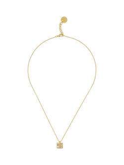 Reiss Zoe Zoraya Square Pendant Necklace, Gold/Pearl, Gold/Pearl