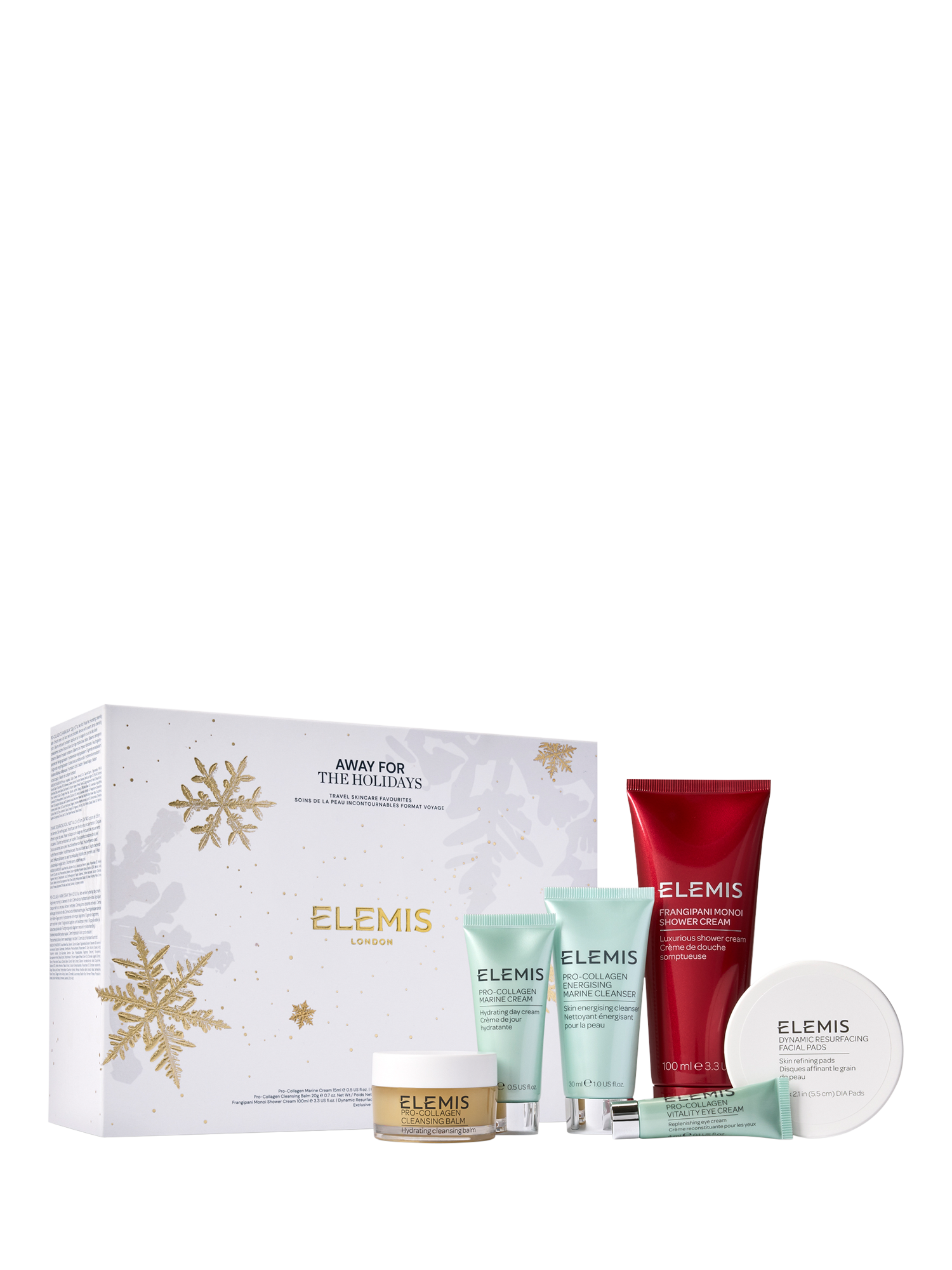 Product image 2 of 8, which shows Elemis Away for the Holidays Skincare Gift Set