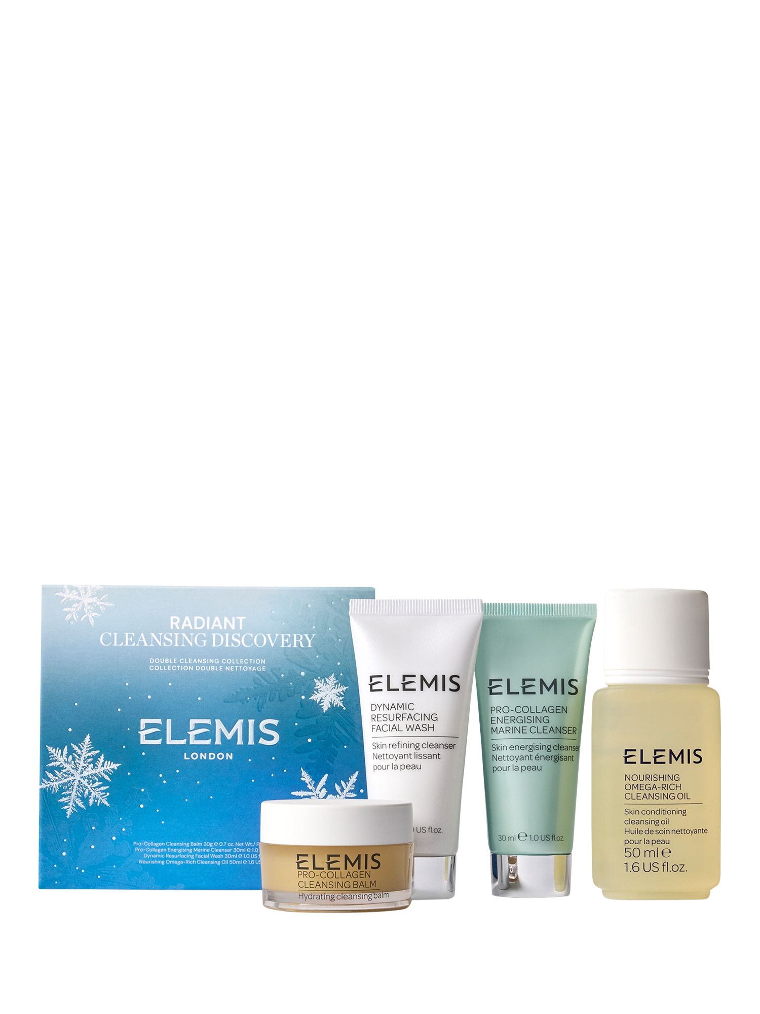 Product image 1 of 6, which shows Elemis Radiant Cleansing Discovery Skincare Gift Set