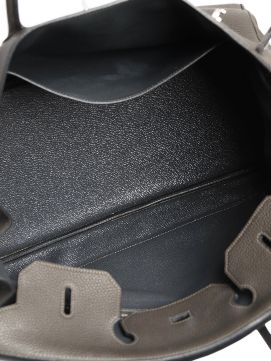 Product image 8 of 10, which shows Pre-loved Hermès 2012 Birkin 40 Top Handle Leather Bag, Dark Grey