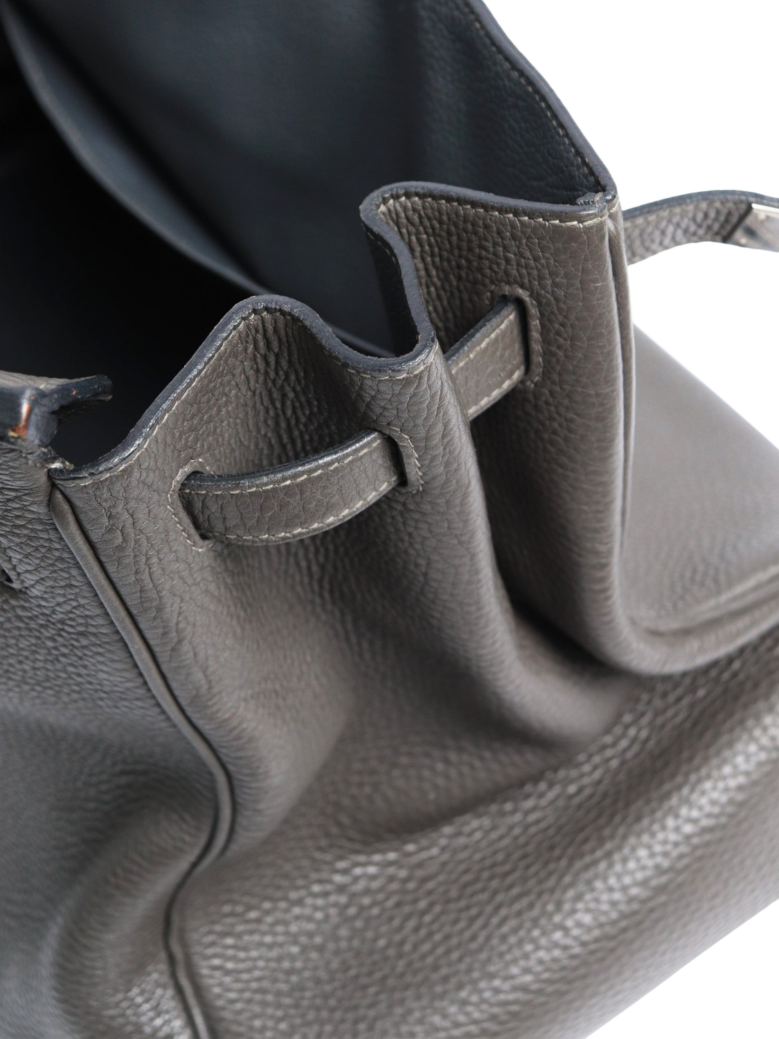 Product image 9 of 10, which shows Pre-loved Hermès 2012 Birkin 40 Top Handle Leather Bag, Dark Grey