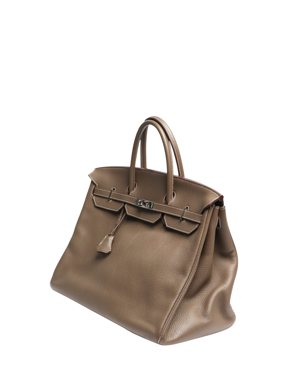 Product image 3 of 10, which shows Pre-loved Hermès 2010 Birkin Top Handle Leather Bag, Taupe