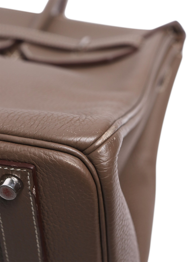 Product image 6 of 10, which shows Pre-loved Hermès 2010 Birkin Top Handle Leather Bag, Taupe