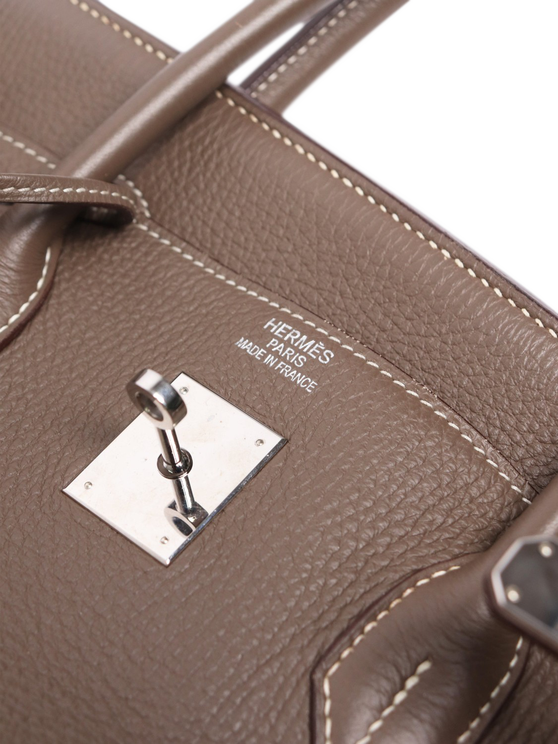 Product image 10 of 10, which shows Pre-loved Hermès 2010 Birkin Top Handle Leather Bag, Taupe