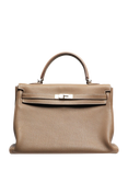 Pre-loved Hermès 2012 Kelly 35 Clemence Leather Top Handle Grab Bag, Taupe