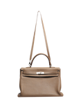Pre-loved Hermès 2012 Kelly 35 Clemence Leather Top Handle Grab Bag, Taupe