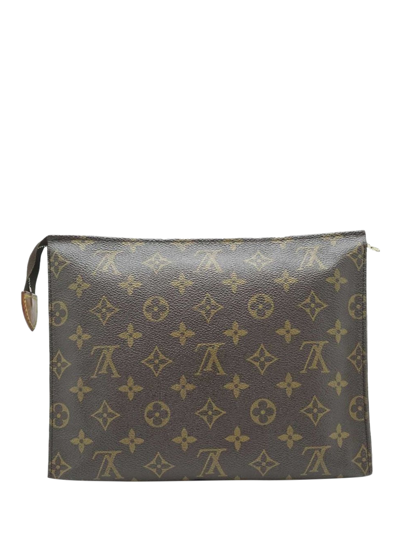 Product image 1 of 9, which shows Pre-loved Louis Vuitton Vintage 1999 Monogram Pochette Toilette 25 Bag, Brown