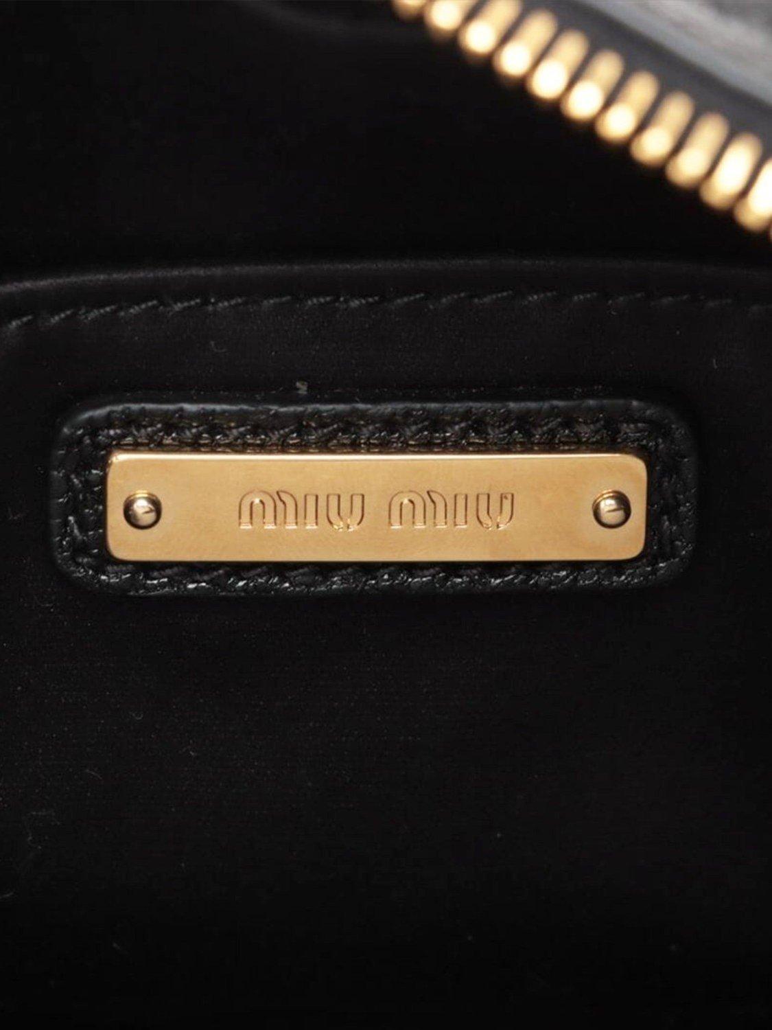 Product image 9 of 10, which shows Pre-loved Miu Miu Leather Shoulder Bag, Black