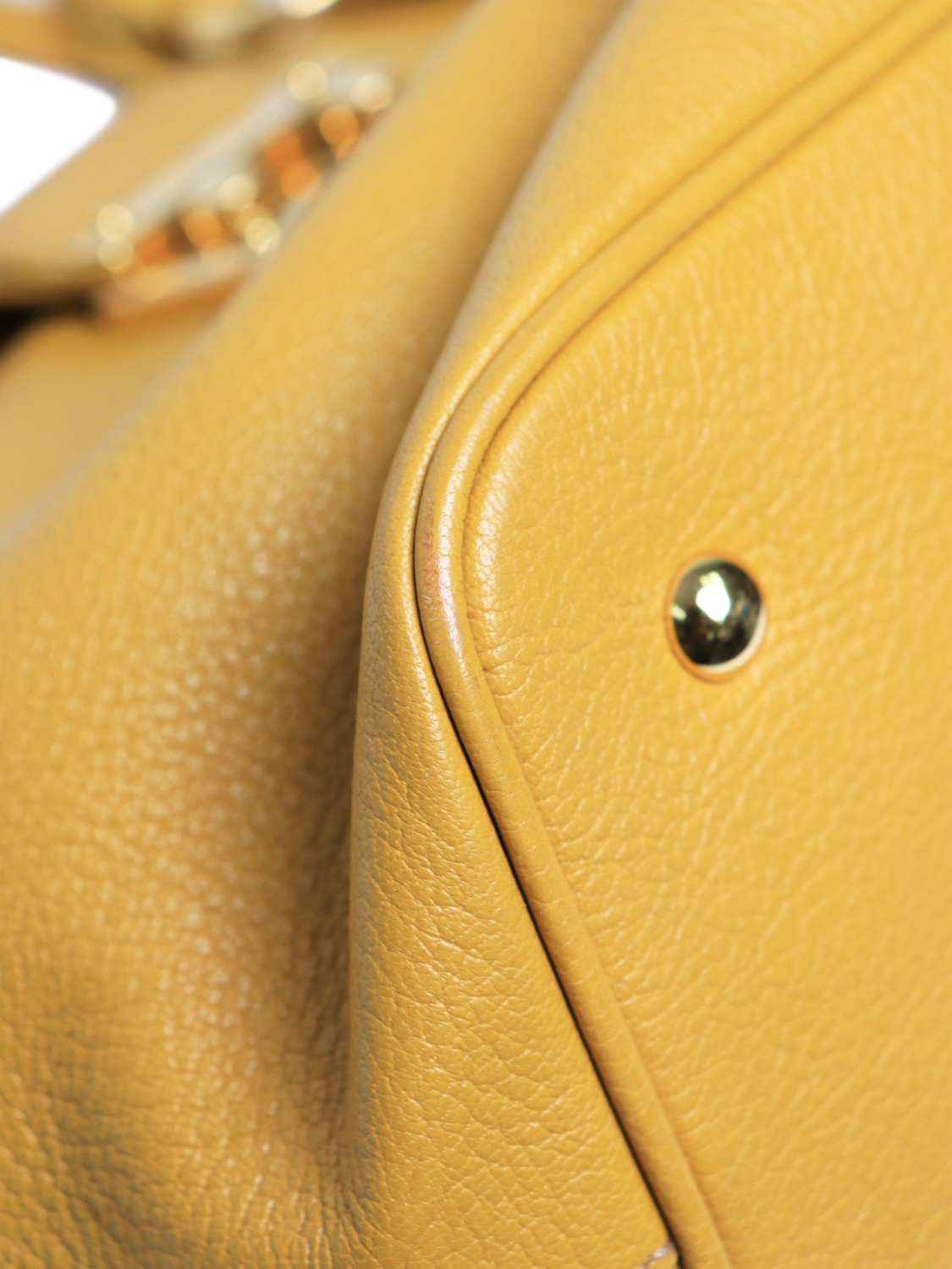 Product image 7 of 10, which shows Pre-loved Miu Miu 2-Way Leather Bag, Mustard