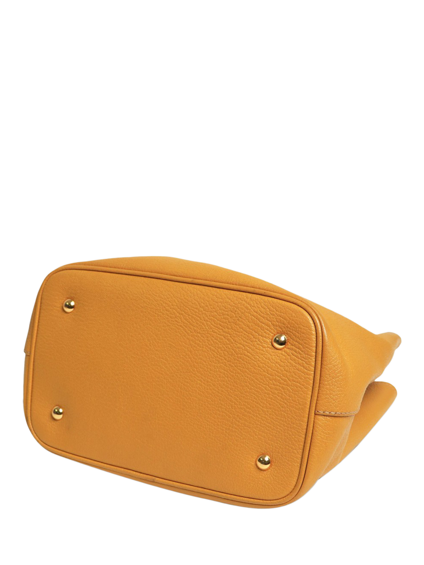 Product image 4 of 9, which shows Pre-loved Miu Miu 2-Way Leather Bag, Mustard