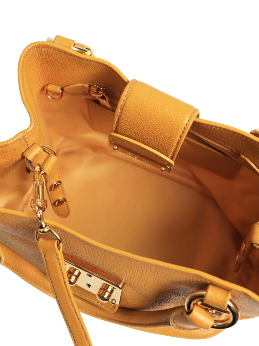 Product image 9 of 9, which shows Pre-loved Miu Miu 2-Way Leather Bag, Mustard