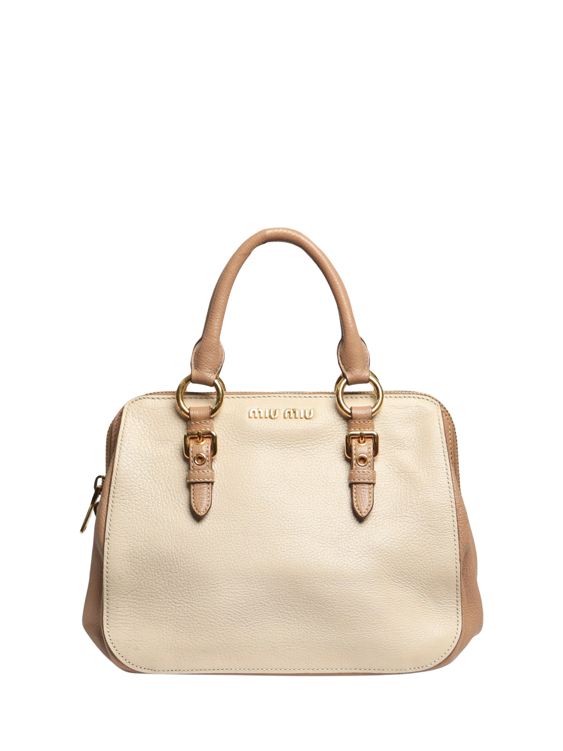 Pre-loved Miu Miu Two-Tone Leather 2-Way Bag, Neutral