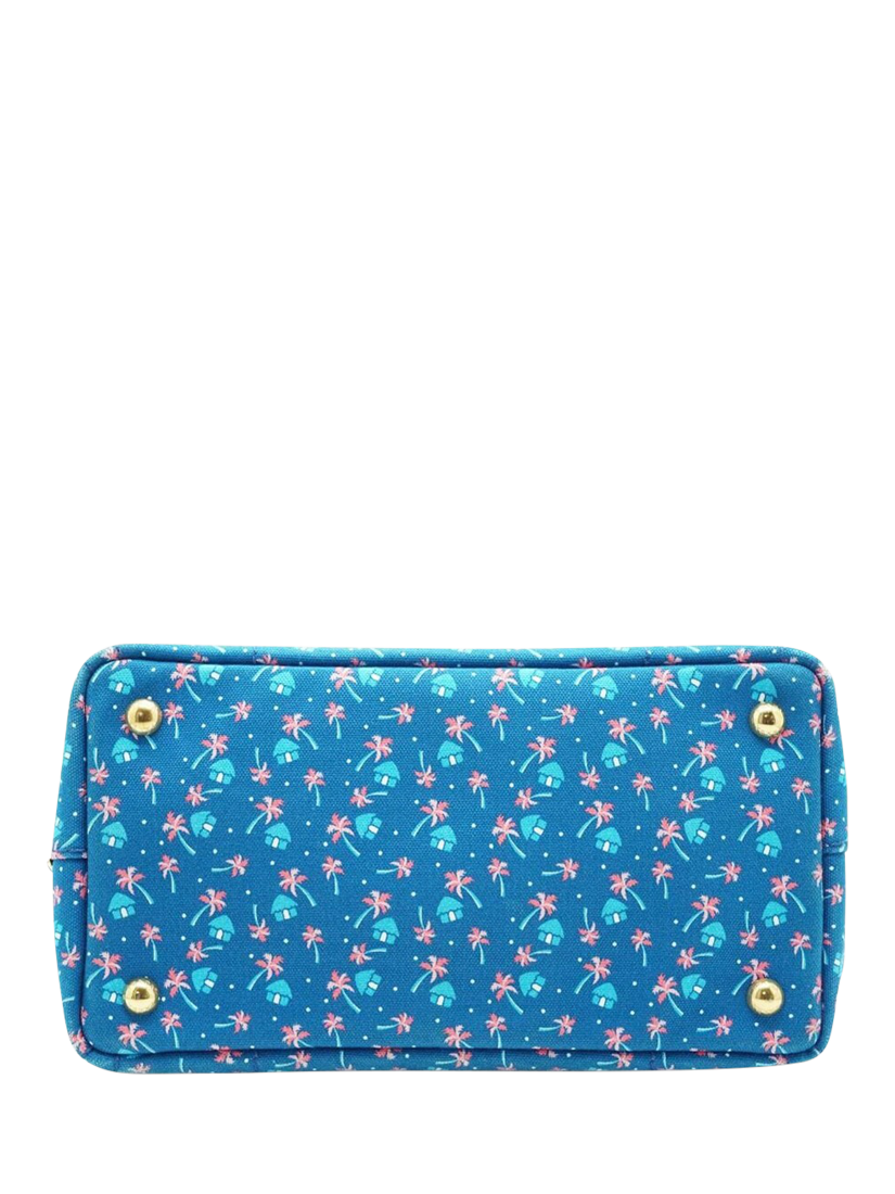 Product image 6 of 10, which shows Pre-loved Prada Palm Trees Canapa 2-Way Tote Bag, Blue