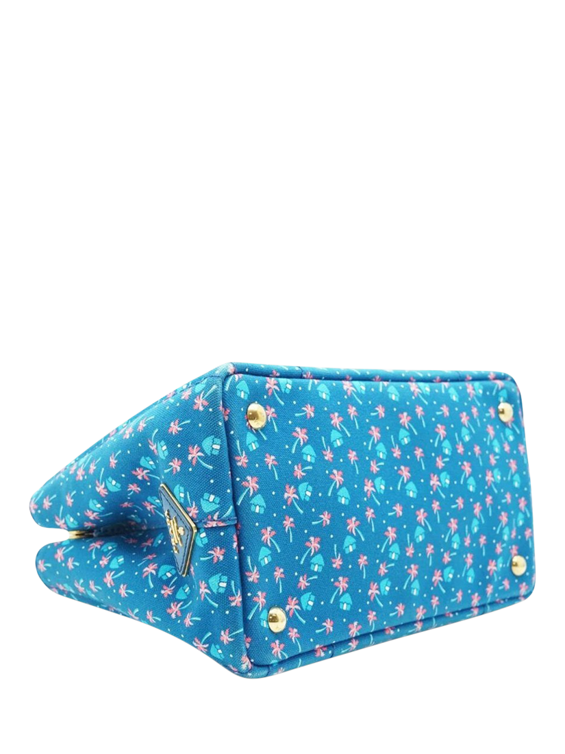 Product image 7 of 10, which shows Pre-loved Prada Palm Trees Canapa 2-Way Tote Bag, Blue