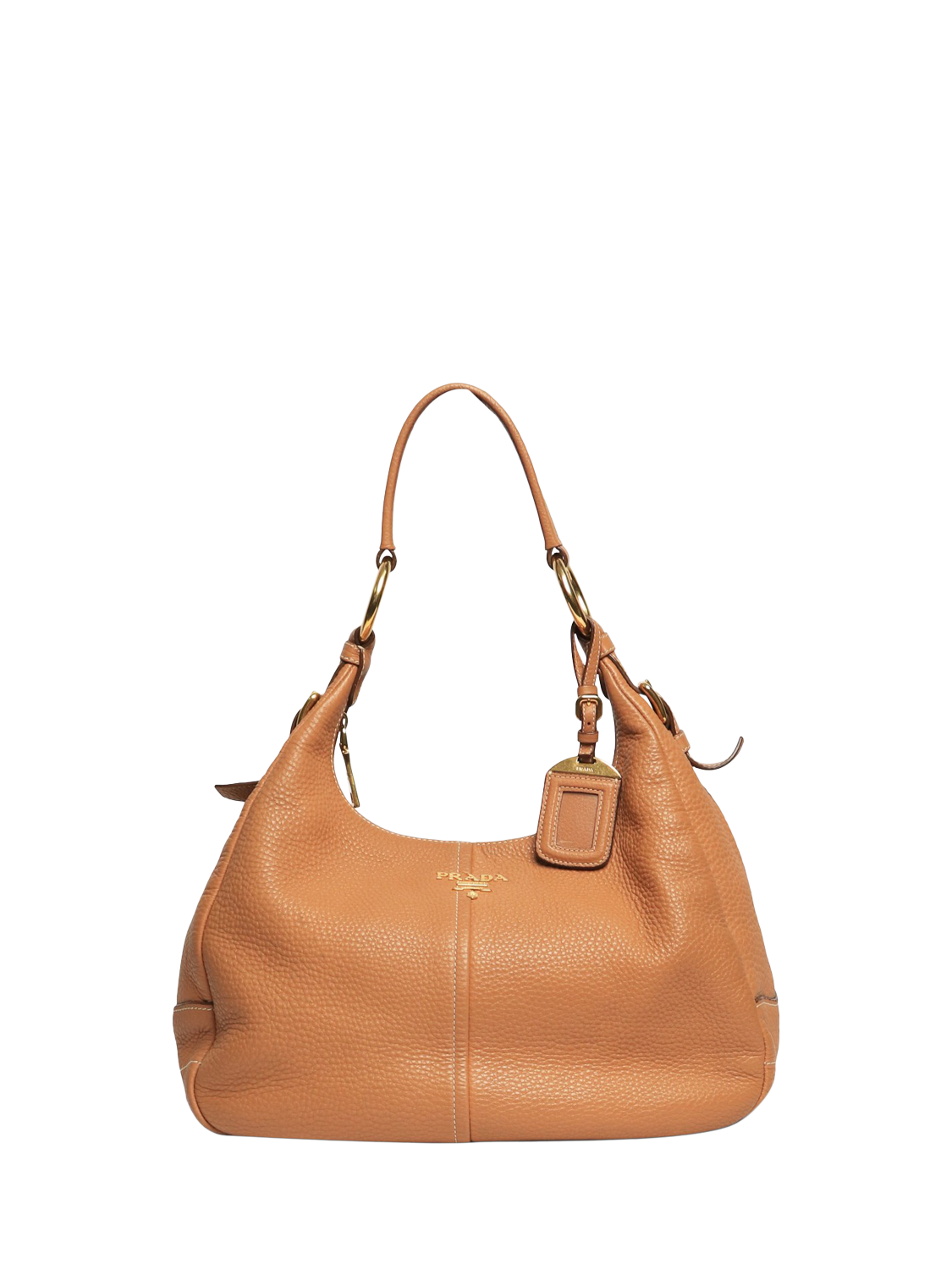 Pre-loved Prada Vitello Daino Hobo Bag, Camel