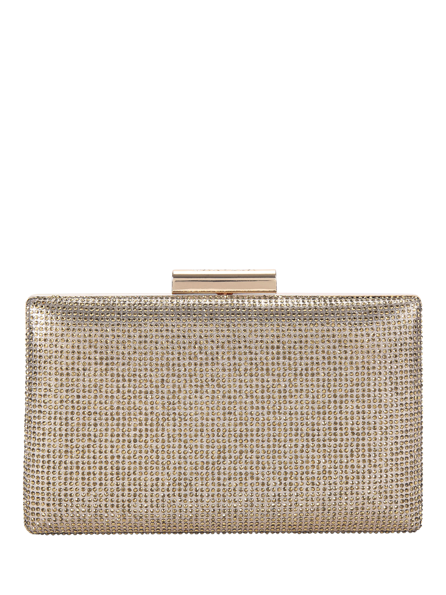Product image 1 of 4, which shows Carvela Aintree Embellished Clutch Bag, Gold