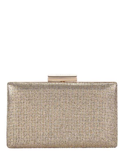 Carvela Aintree Embellished Clutch Bag, Gold, Gold