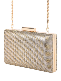 Carvela Aintree Embellished Clutch Bag, Gold - view 2, Gold