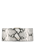 Carvela Alto Snake Print Clutch Bag, Bone/Comb