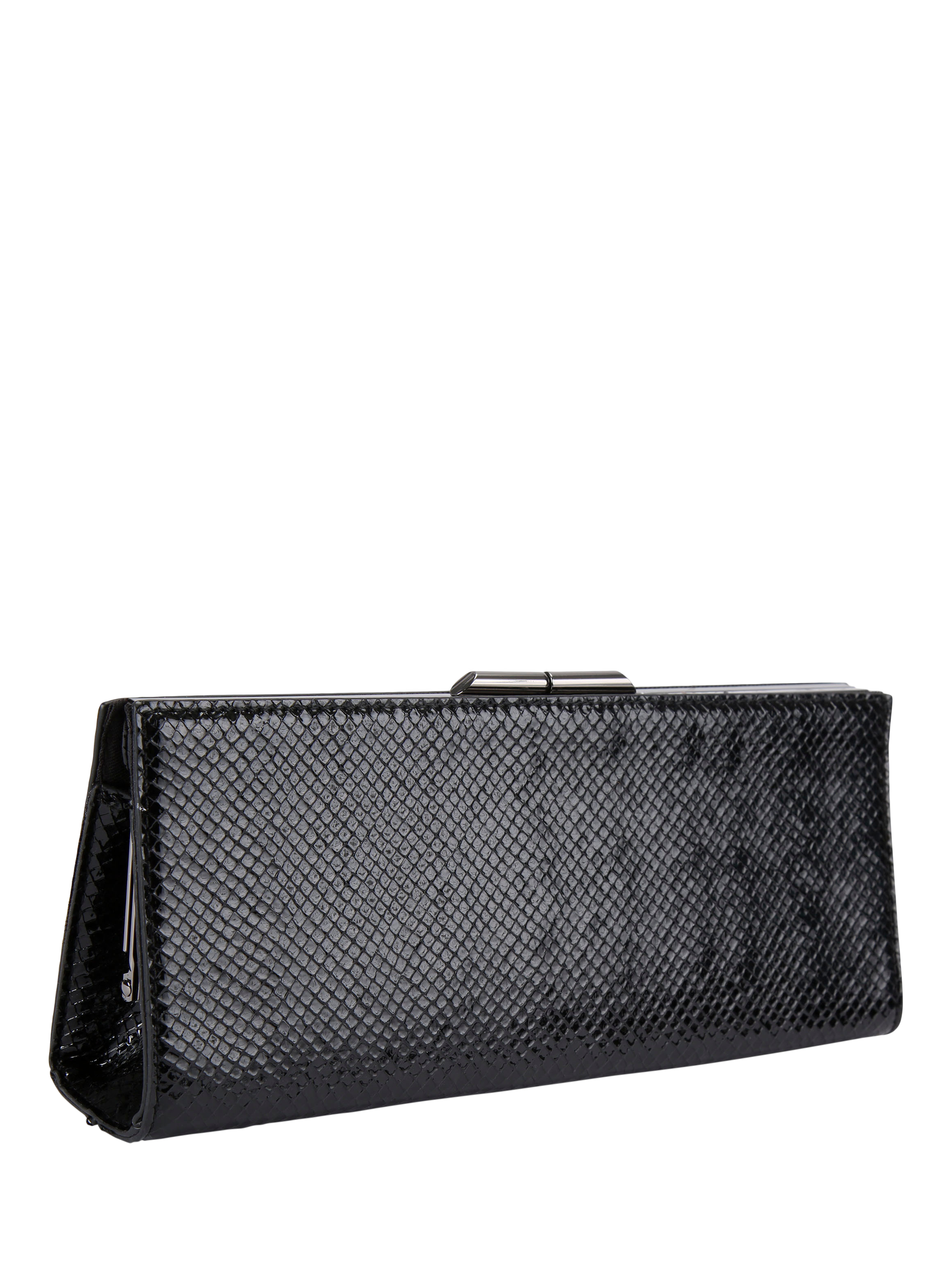 Product image 5 of 6, which shows Carvela Alto Lizard Embossed Clutch Bag, Black/Comb