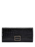 Carvela Jessica Croc Embossed Clutch Bag, Black