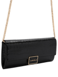 Carvela Jessica Croc Embossed Clutch Bag, Black