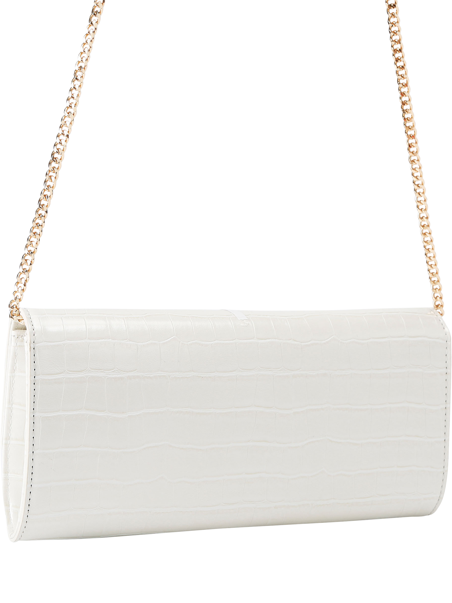 Product image 3 of 4, which shows Carvela Jessica Croc Embossed Clutch Bag, Bone
