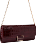 Carvela Jessica Croc Embossed Clutch Bag, Black, Dark Red
