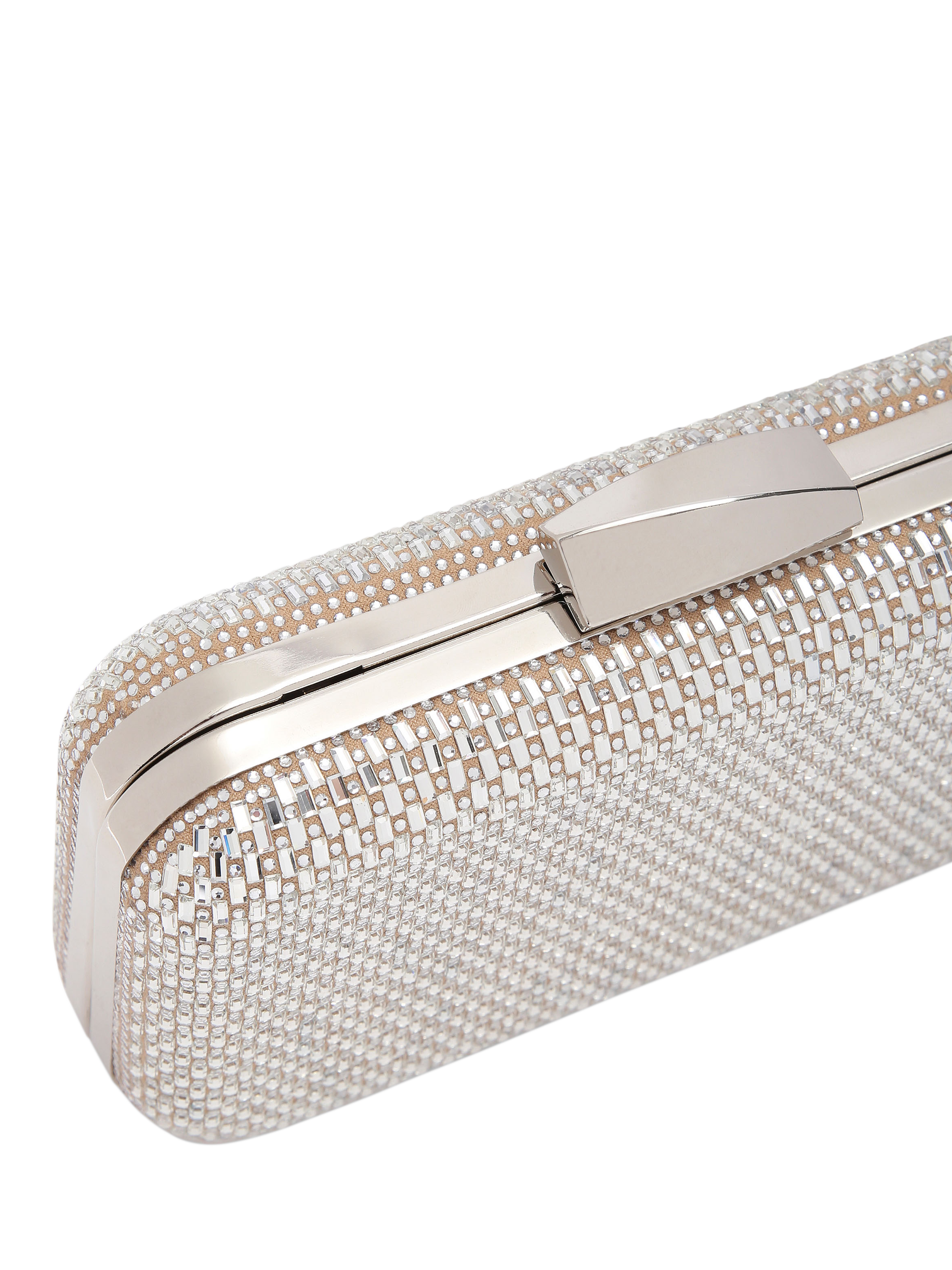 Product image 5 of 5, which shows Miss KG Fleur Embellished Box Clutch Bag, Silver