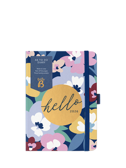Busy B A6 Floral Week to View 2026 Diary, Multi, Multi