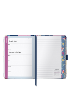Busy B A6 Floral Week to View 2026 Diary, Multi - view 2, Multi