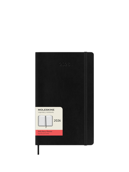 Moleskine Large Day Per Page 2026 Diary, Black, Black