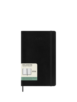 Moleskine Large Weekly 2026 Diary, Black, Black