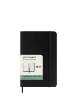 Moleskine Pocket Weekly 2026 Diary, Black, Black