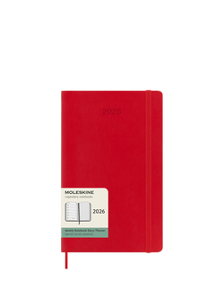 Moleskine Large Weekly 2026 Diary, Scarlet Red, Scarlet Red