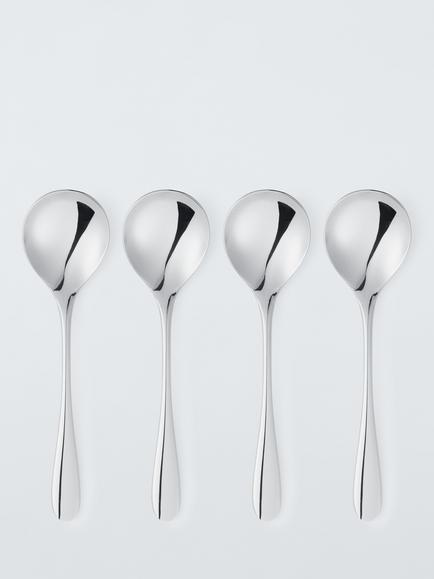 John Lewis Brook Stainless Steel Soup Spoons, Set of 4, 