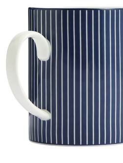 Wedgwood Gio Pinstripe Bone China Mug, 380ml, Blue/White - view 2, White Multi White