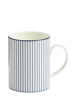 Wedgwood Gio Pinstripe Bone China Mug, 380ml, White/Blue, White Multi White