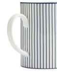 Wedgwood Gio Pinstripe Bone China Mug, 350ml, White/Blue