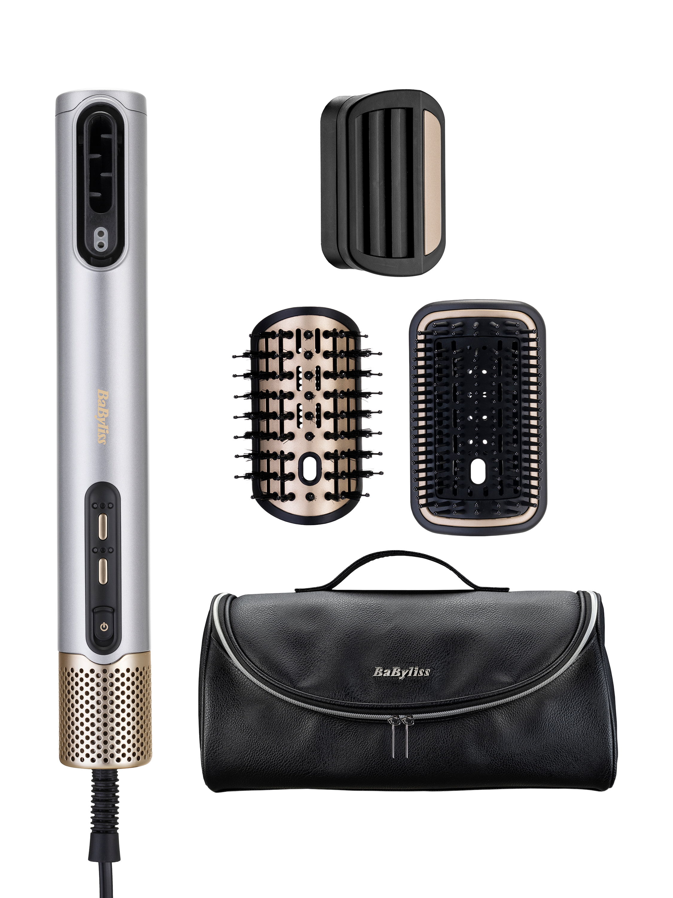 Product image 1 of 5, which shows BaByliss Air Wand Limited Edition Hair Dryer, Smoothing & Volumising All-in-One, Silver