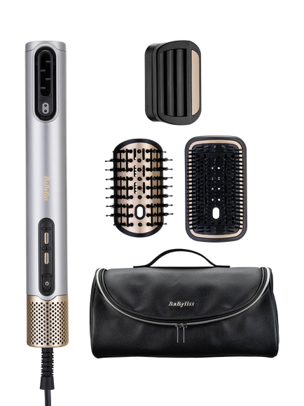 BaByliss Air Wand Limited Edition Hair Dryer, Smoothing & Volumising All-in-One, Silver, Silver