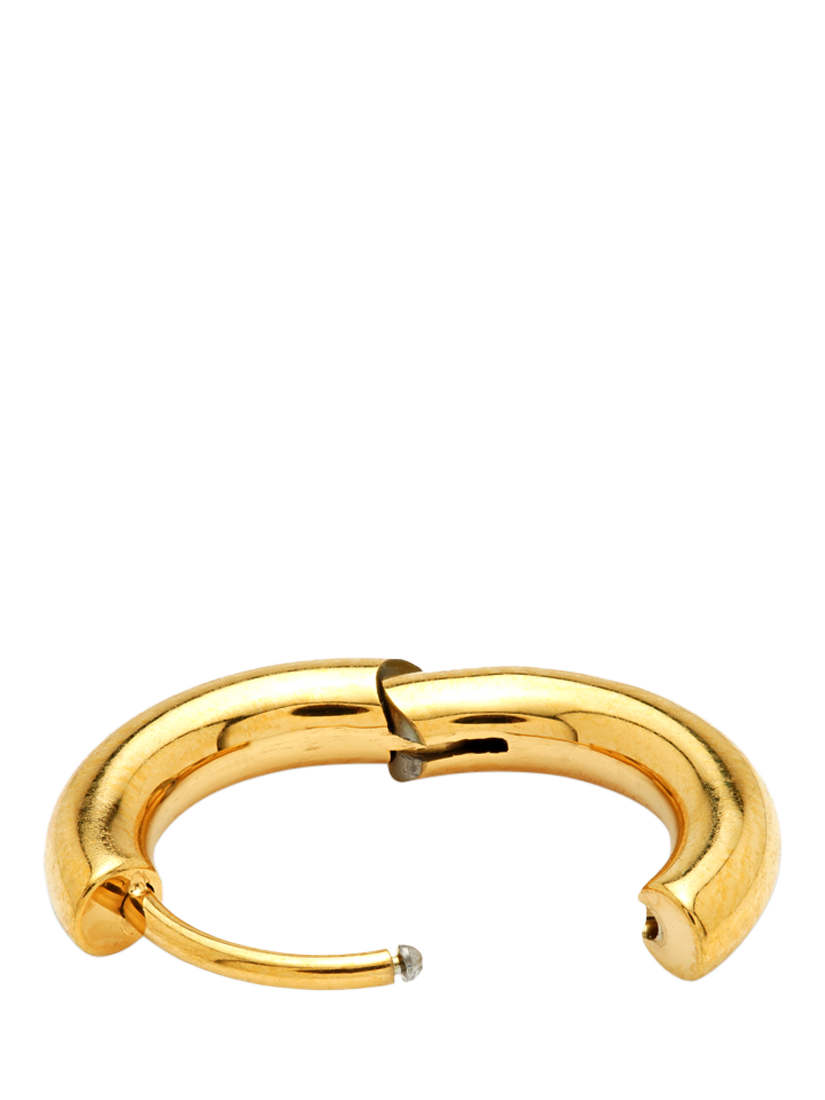 Product image 4 of 4, which shows Tish Lyon Gold Titanium Classic Plain Hoop Earrings, 10mm