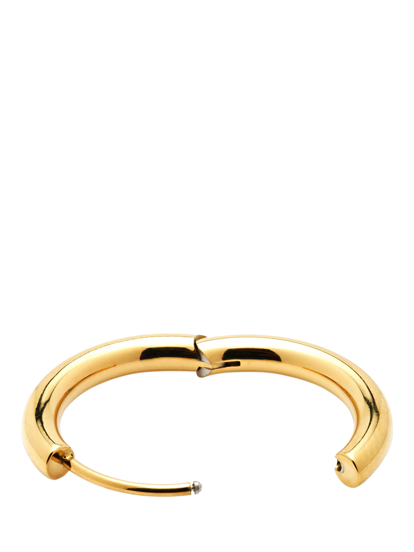 Product image 4 of 4, which shows Tish Lyon Gold Titanium Classic Plain Hoop Earrings, 16mm