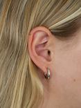 Tish Lyon Platinum Titanium Classic Plain Hoop Earrings, 10mm