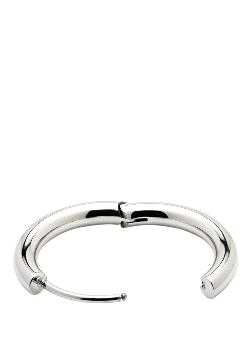 Product image 4 of 4, which shows Tish Lyon Platinum Titanium Classic Plain Hoop Earrings, 10mm